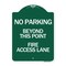 Signmission Beyond This Point Fire Access Lane, Green & White Aluminum Sign, 18" x 24", GW-1824-24327 A-DES-GW-1824-24327 - alternate 1